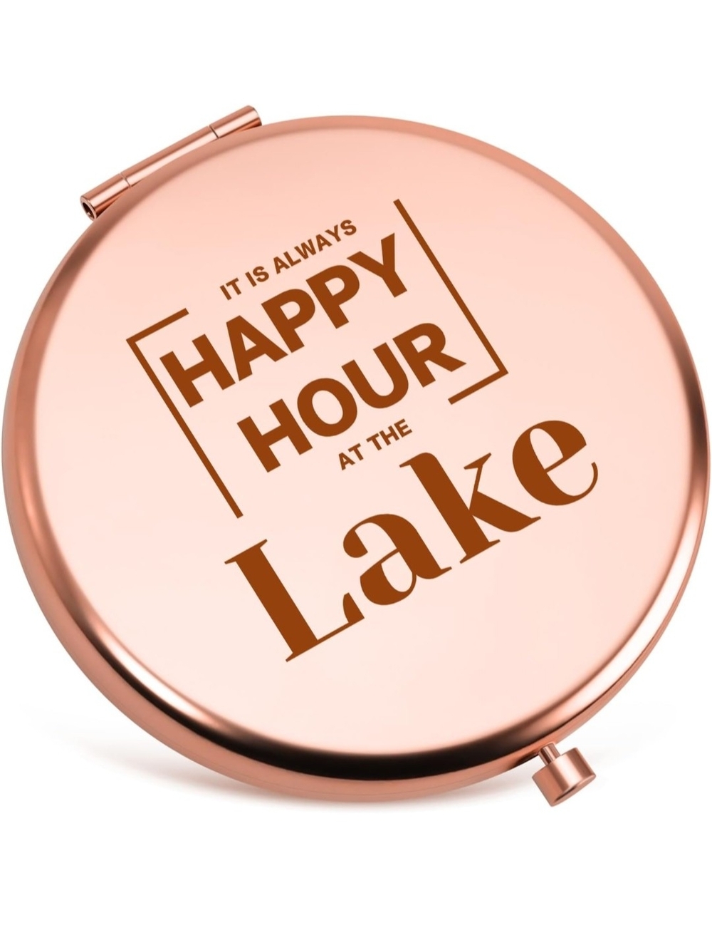 Happy Hour at the Lake Rose Gold Compact Mirror